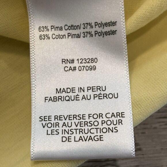 Travis Mathew Golf Polo Shirt Mens XL Yellow Performance Palm Tree Pattern - Picture 7 of 8